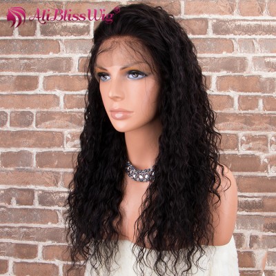 150% Density Remy Long Water Wave 360 Lace Frontal Human Hair Wigs for Sale