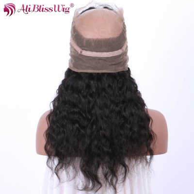 Pre Plucked Hairline Swiss Lace 360 Closure Open Cap Indian Remy Hair Water Wave 360 Lace Frontal Closure With Baby Hair